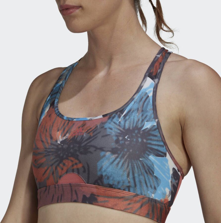 Adidas Performance Powerreact Training Medium-Support Allover Print Beha