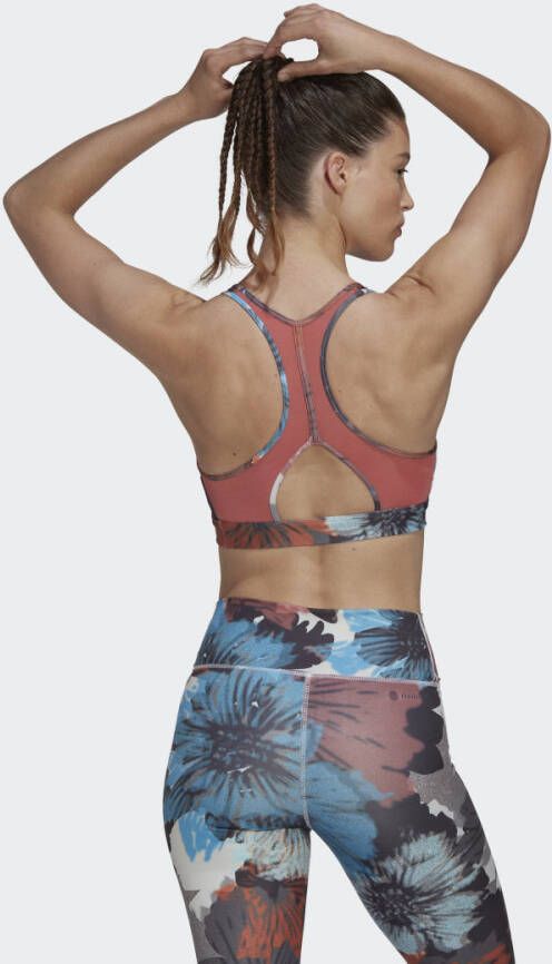 Adidas Performance Powerreact Training Medium-Support Allover Print Beha