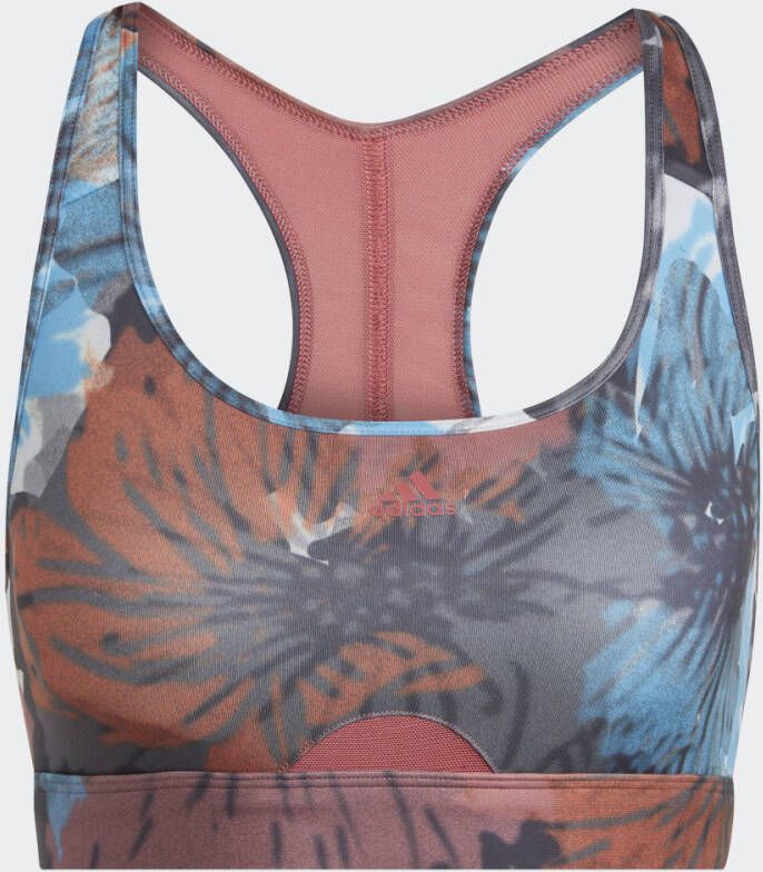 Adidas Performance Powerreact Training Medium-Support Allover Print Beha