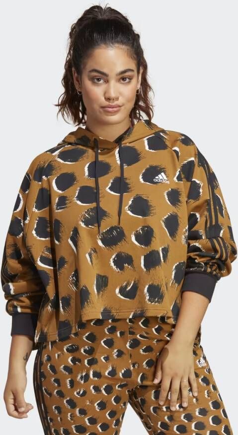Adidas Sportswear Essentials 3-Stripes Animal Print Hoodie (Grote Maat)