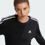 Adidas Zwart Essentials 3-Stripes Fleece Sweatshirt voor Dames Zwart Dames - Thumbnail 7