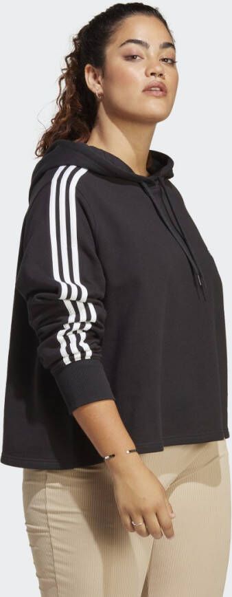 Adidas Sportswear Essentials 3-Stripes French Terry Crop Hoodie (Grote Maat)