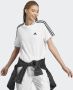 Adidas 3-Stripes Badge of Sport Crop T-Shirt White Black- Dames White Black - Thumbnail 2
