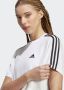 Adidas 3-Stripes Badge of Sport Crop T-Shirt White Black- Dames White Black - Thumbnail 5
