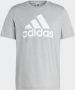 Adidas Grijze Performance T-shirt met wit logo Gray Heren - Thumbnail 5