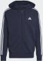 Adidas Originals Heren Essentials French Terry 3-Stripes Blauwe Zip Sweatshirt Blue Heren - Thumbnail 6