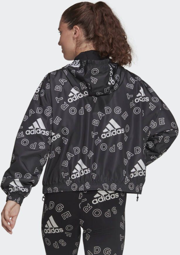 Adidas Sportswear Essentials Logo Allover Print Windjack