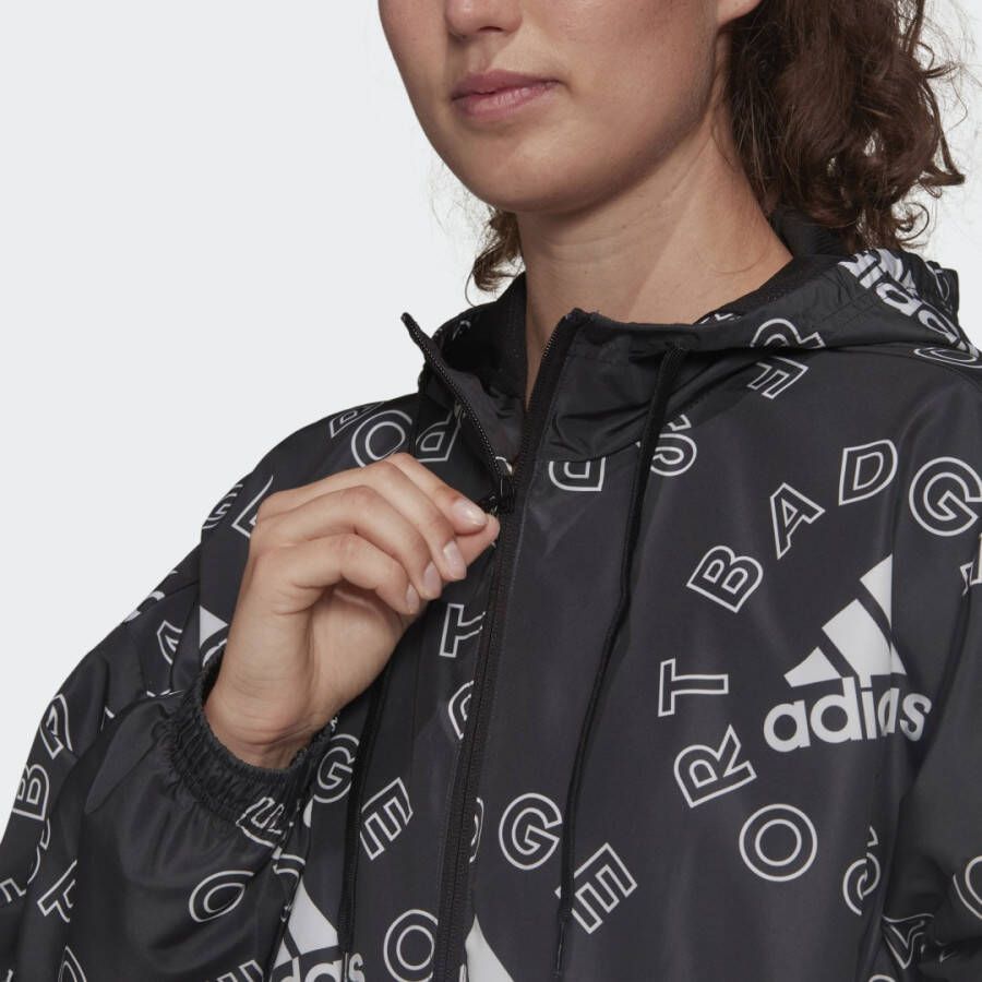 Adidas Sportswear Essentials Logo Allover Print Windjack