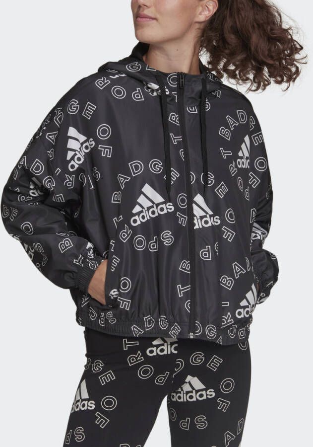 Adidas Sportswear Essentials Logo Allover Print Windjack