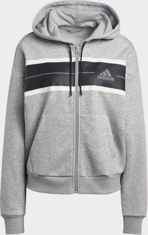 Adidas Sportswear Essentials Pinstripe Block Fleece Loose Fit Ritshoodie