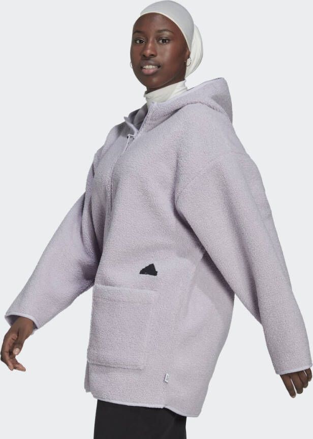Adidas Sportswear Polar Fleece Lang Sportjack met Capuchon