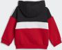 Adidas Colour Block Full Zip Tracksuit Infant Black White Better Scarlet- Black White Better Scarlet - Thumbnail 4
