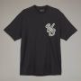 Y-3 Zwart Wit Logo-Flocked Katoenen T-Shirt Zwart Heren - Thumbnail 11