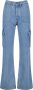 America Today high waist cargo jeans Baltimore light blue denim - Thumbnail 2