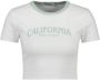 America Today ribgebreid T-shirt Ellis met tekst wit lichtgroen - Thumbnail 2