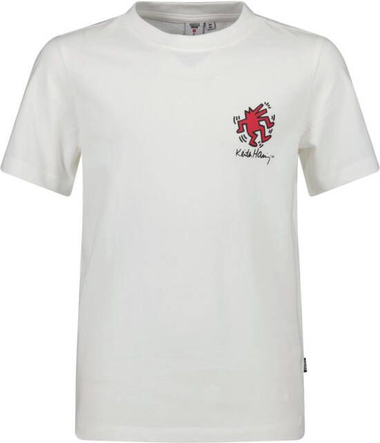 America Today T-shirt Emery JR met backprint wit rood Jongens Katoen Ronde hals 122 128