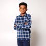 America Today Junior geruit overhemd Hector JR donkerblauw wit - Thumbnail 3