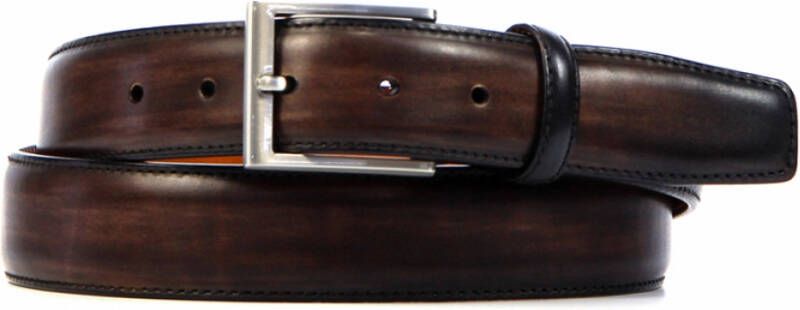 Magnanni Zwarte Leren Riem Model 1078 Black Heren