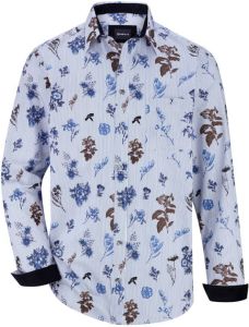 BABISTA Overhemd met bloemendessin Blauw Wit
