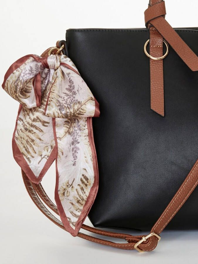 Rieker 2-delige shopperset met afneembaar sjaaltje Zwart