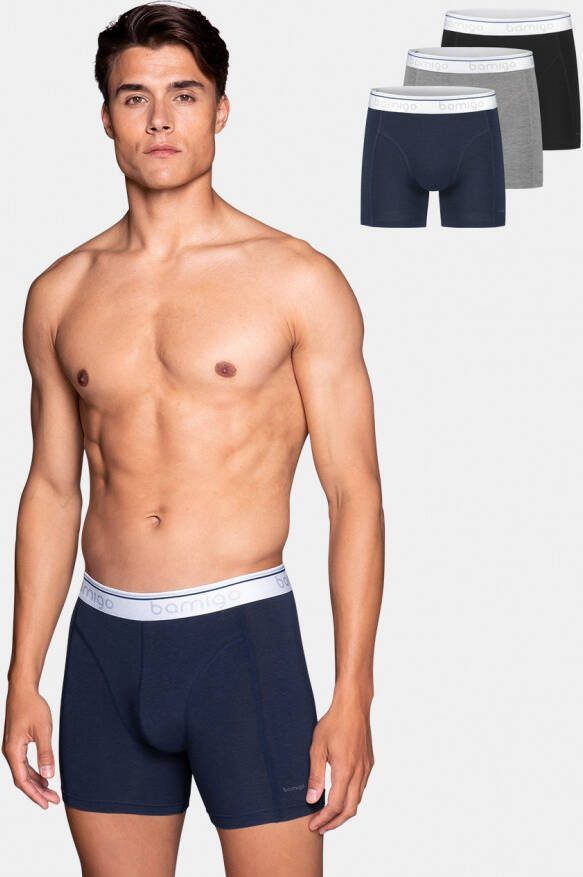Bamigo Bamboe Boxershorts Heren Grijs Navy Zwart 3 pack