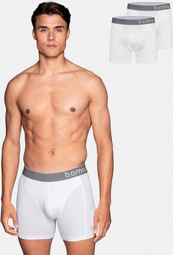 Bamigo Bamboe Boxershorts Heren Wit 2 pack