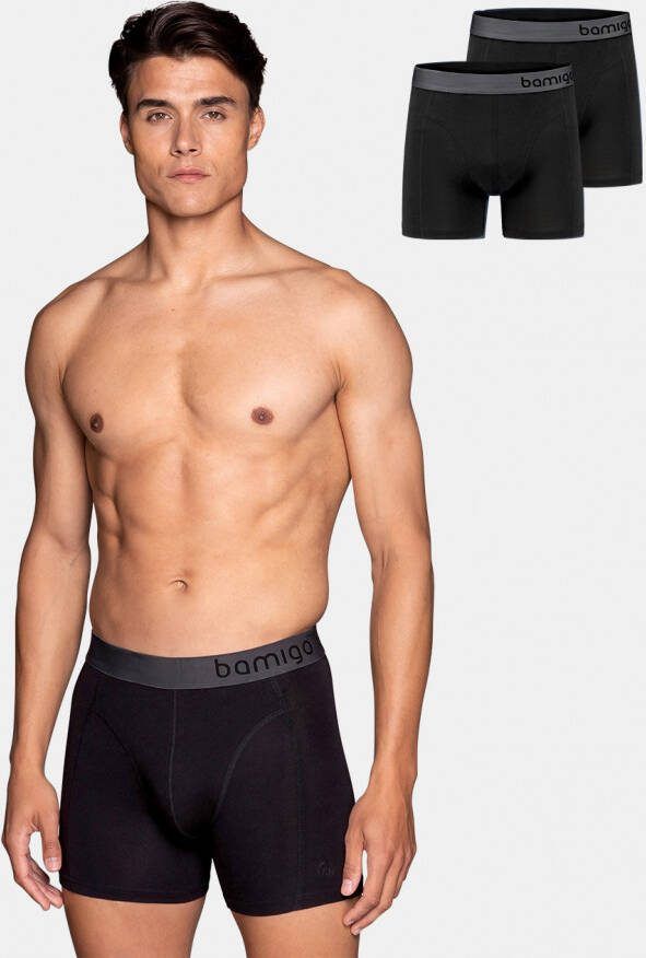 Bamigo Bamboe Boxershorts Heren Zwart 2 pack