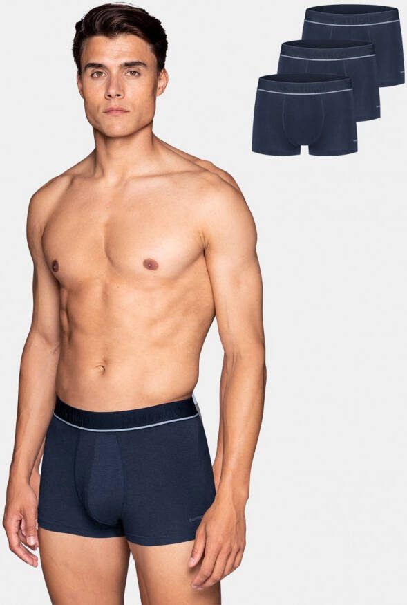Bamigo Bamboe Boxershorts Korte pijpjes Heren Klassiek Blauw 3 pack