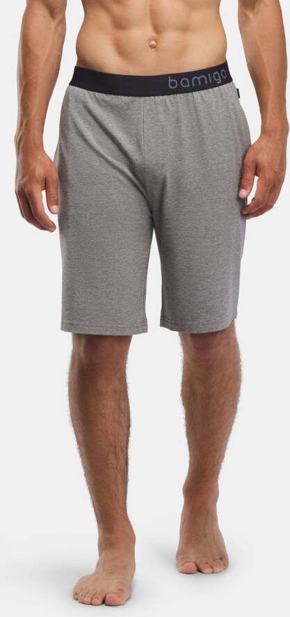 Bamigo Bamboe Korte Pyjamabroek Heren Grijs Melange