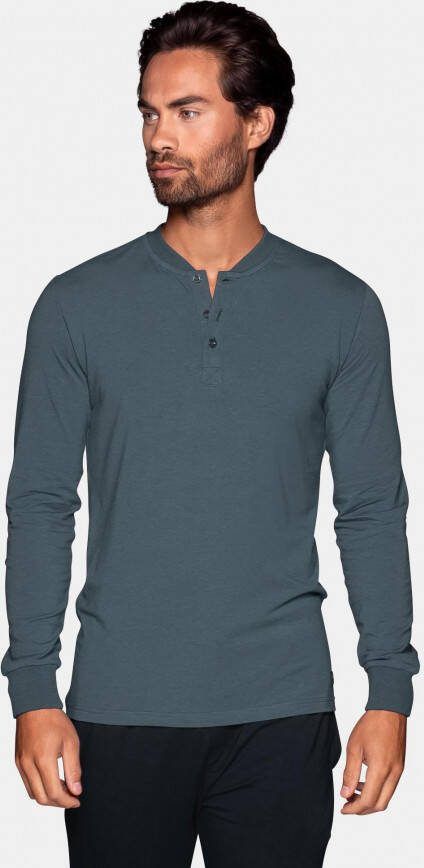 Bamigo Bamboe Longsleeve Pyjamashirt Heren Denimblauw