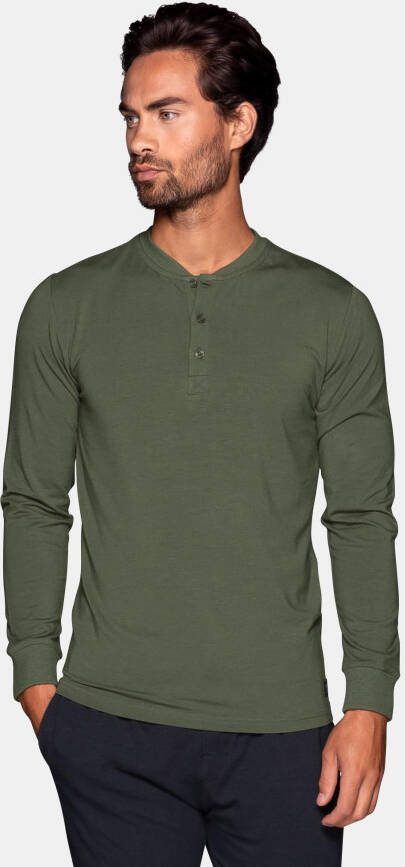 Bamigo Bamboe Longsleeve Pyjamashirt Heren Groen