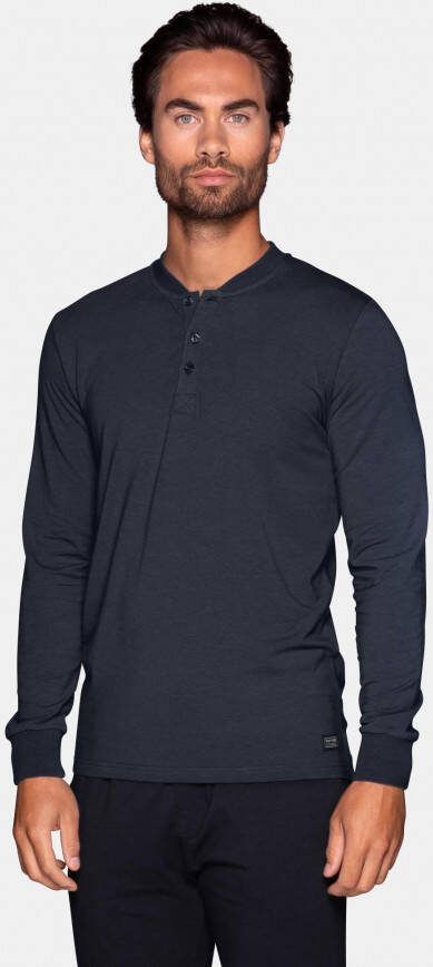 Bamigo Bamboe Longsleeve Pyjamashirt Heren Navy