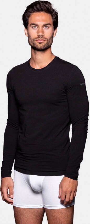 Bamigo Bamboe Longsleeves Heren Slim fit Ronde hals Zwart