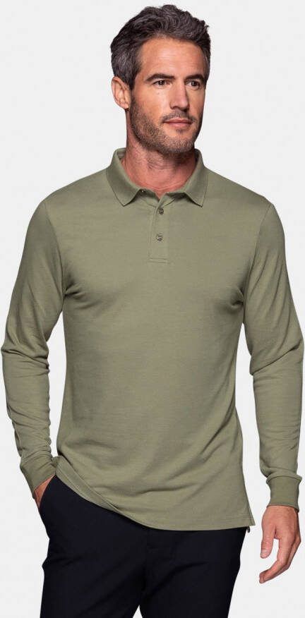 Bamigo Bamboe Piqué Longsleeve Polo Heren Groengrijs