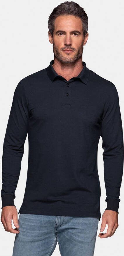 Bamigo Bamboe Piqué Longsleeve Polo Heren Navy