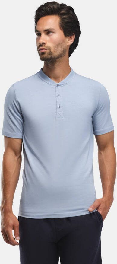 Bamigo Bamboe Pyjamashirt Heren Lichtblauw