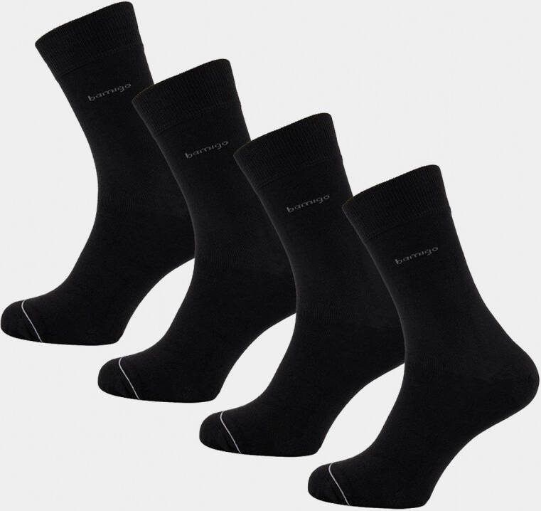Bamigo Bamboe Sokken Heren Zwart 4 pack