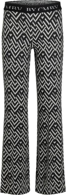 Cambio Flower Broek Zwart dessin