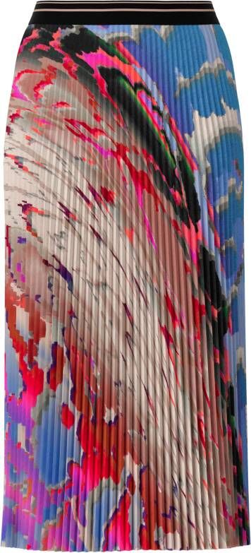 Marc Cain Stijlvolle Maxi Rok met Geplooide Details en Dierenprint Meerkleurig Dames