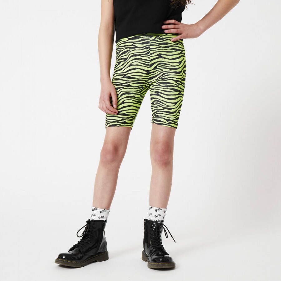 CoolCat Junior bikershort zebraprint groen zwart Korte broek Meisjes Polyester 158 164
