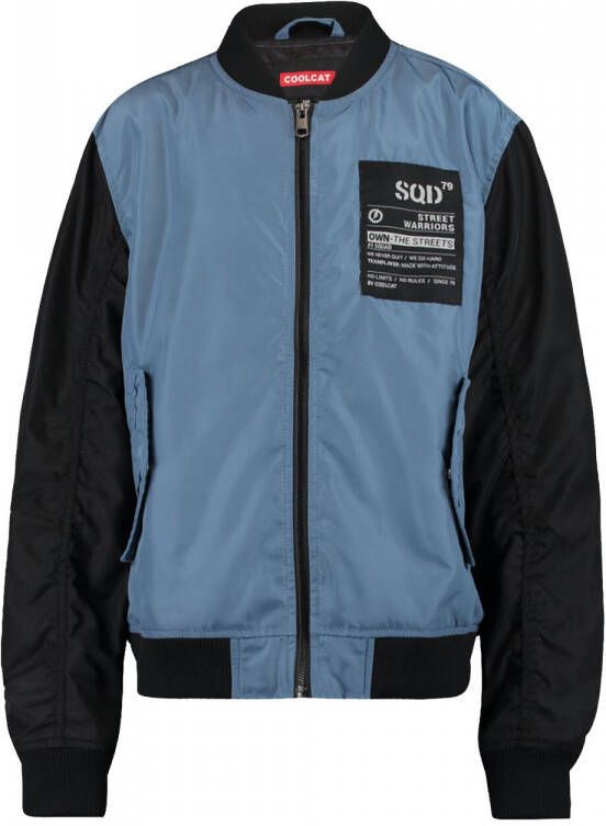 CoolCat Junior bomberjack zomer Josh CB grijsblauw Jas Jongens Polyester Opstaande kraag 146 152