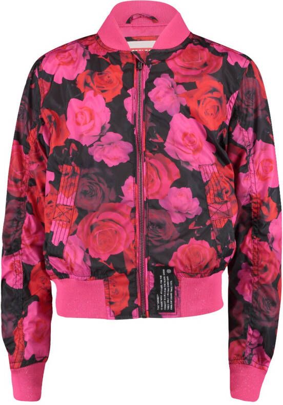 CoolCat Junior gebloemd bomberjack Janu CG roze Jas Meisjes Polyester Ronde hals 146 152
