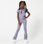 CoolCat Junior T-shirt Eila met all over print en overslag detail lila zwart Paars Meisjes Polyester V-hals 122 128 - Thumbnail 2