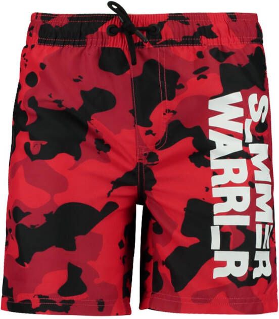 CoolCat Junior zwemshort WAYDE rood zwart