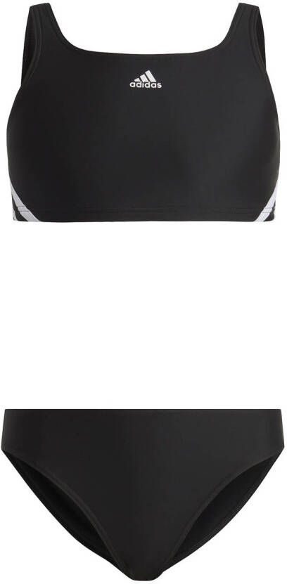 Adidas Performance crop bikini zwart wit Meisjes Gerecycled polyamide Logo 164