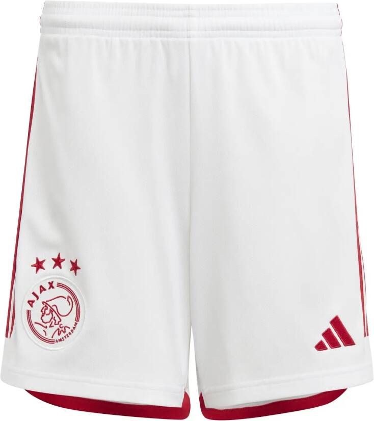 Adidas Perfor ce Junior Ajax Amsterdam 23 24 voetbalshort thuis Sportbroek Wit Polyester 164