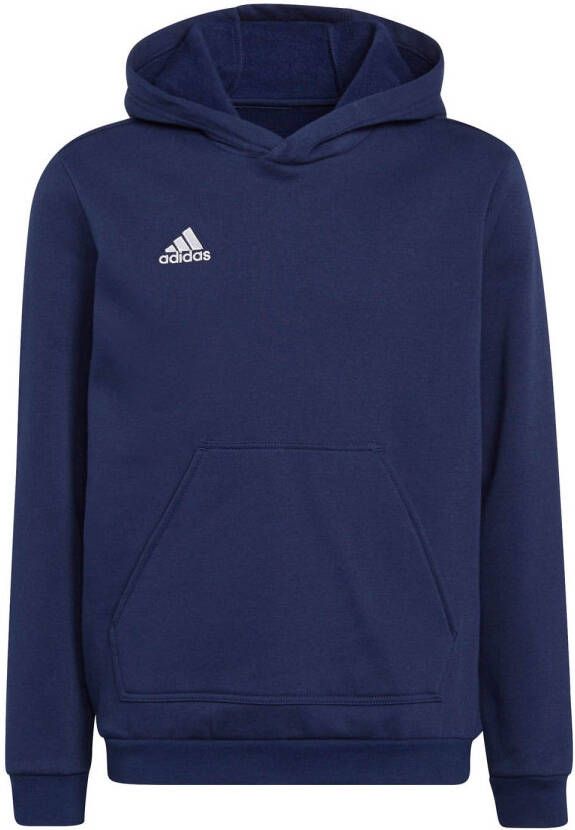 Adidas Perfor ce Junior sporthoodie donkerblauw Sportsweater Katoen Capuchon 140