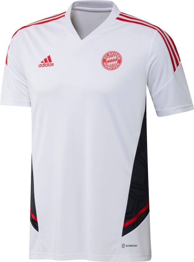 Adidas fc bayern münchen condivo 22 trainingsshirt wit rood heren