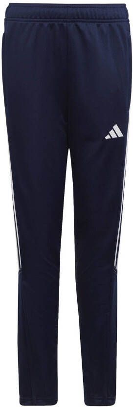 Adidas Perfor ce Junior sportbroek Tiro donkerblauw wit Polyester 164