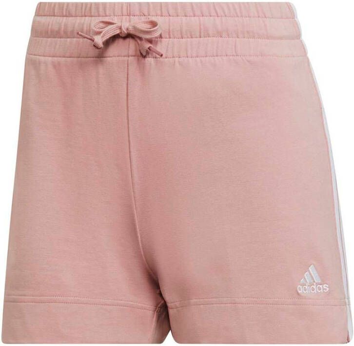 Adidas essentials slim 3 stripes korte broek roze dames